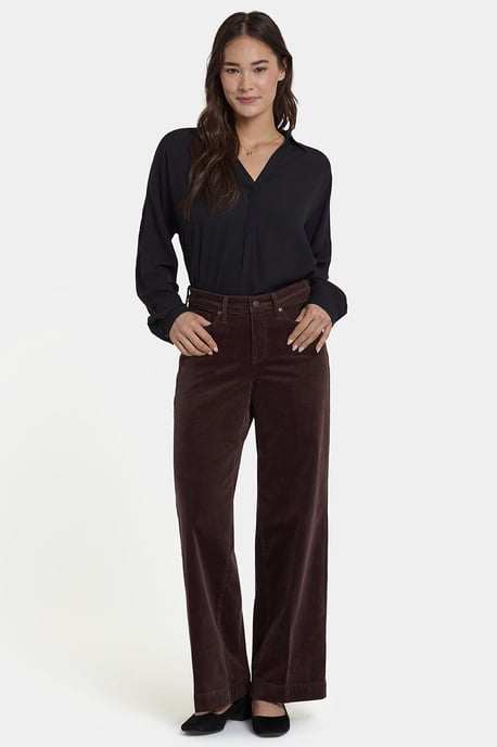Teresa Wide Leg Corduroy Trouser | Bitter Chocolate - Image 1