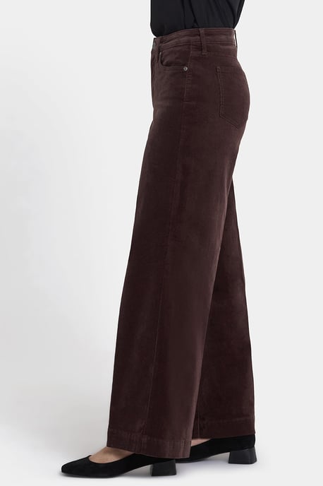 Teresa Wide Leg Corduroy Trouser | Bitter Chocolate - Image 2