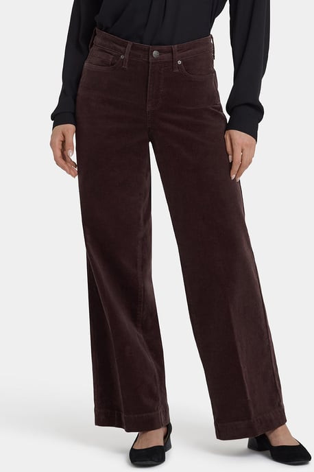 Teresa Wide Leg Corduroy Trouser | Bitter Chocolate - Image 3