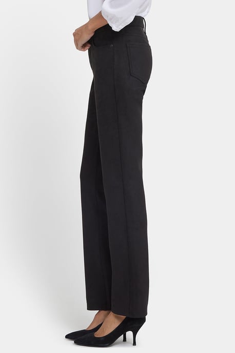 Pantalones Rectos Marilyn en Ante Sintético elástico | Negro - Image 2