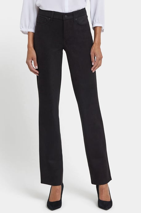 Pantalones Rectos Marilyn en Ante Sintético elástico | Negro - Image 3