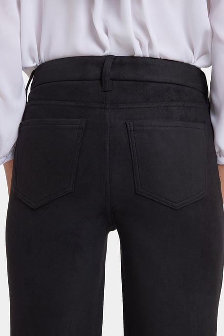 Pantalones Rectos Marilyn en Ante Sintético elástico | Negro - Image 4