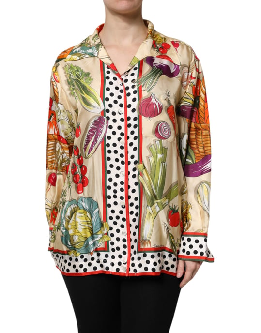 Camisa de Seda con Estampado de Verduras - Image 2