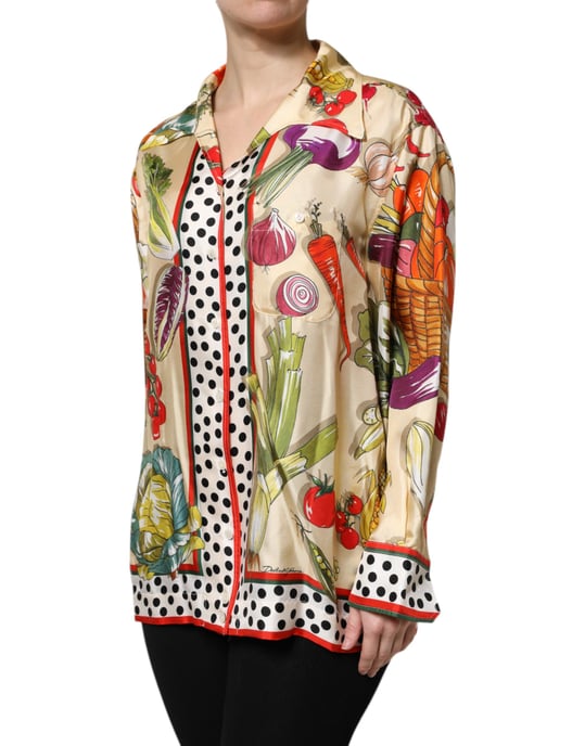 Camisa de Seda con Estampado de Verduras - Image 3
