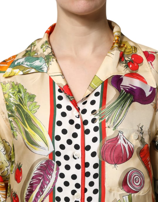 Camisa de Seda con Estampado de Verduras - Image 5