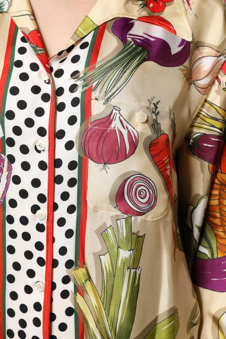 Camisa de Seda con Estampado de Verduras - Image 6