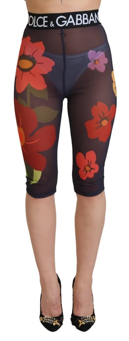 Leggings de Malla Floral Estilo Corto - Image 1