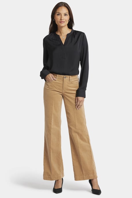 Pantalón de Pana de Pierna Ancha Teresa | Arena - Image 1