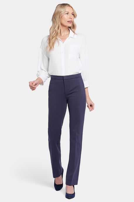 Pantalones Slim en Punto Ponte | Azul Oxford - Image 1