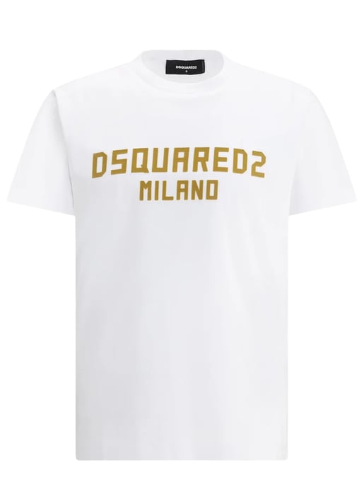 Camiseta con Logo Flocado en Blanco - Image 3