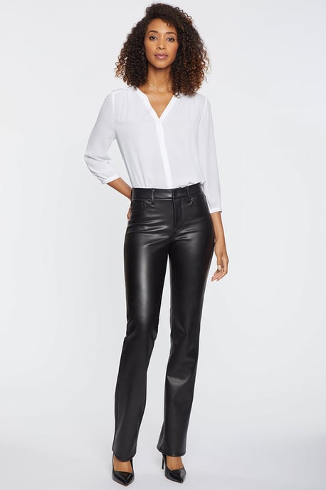 Pantalones Rectos Sculpt-Her™ de Polipiel Marilyn | Negros - Image 3