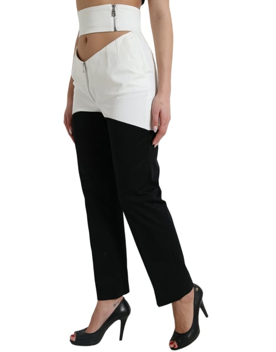Pantalones Diseñadores Bicolor Ajustados con Cremallera - Image 2