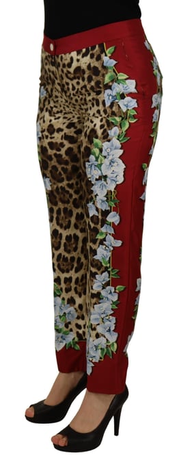 Pantalones de Imprenta de Leopardo con Panel Lateral Floral - Image 2