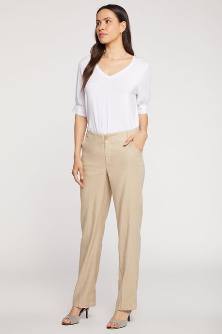 Pantalón Marilyn Beige Lino Elástico | Pajilla - Image 5