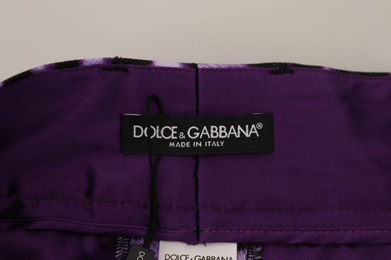 Pantalones de estampado de leopardo púrpura ajuste relajado - Image 5