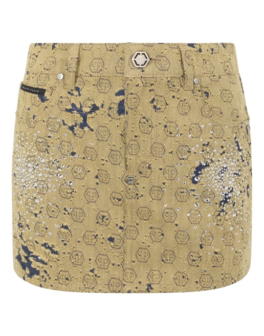 Jacquard Mini Skirt Monogram Crystal - Image 1