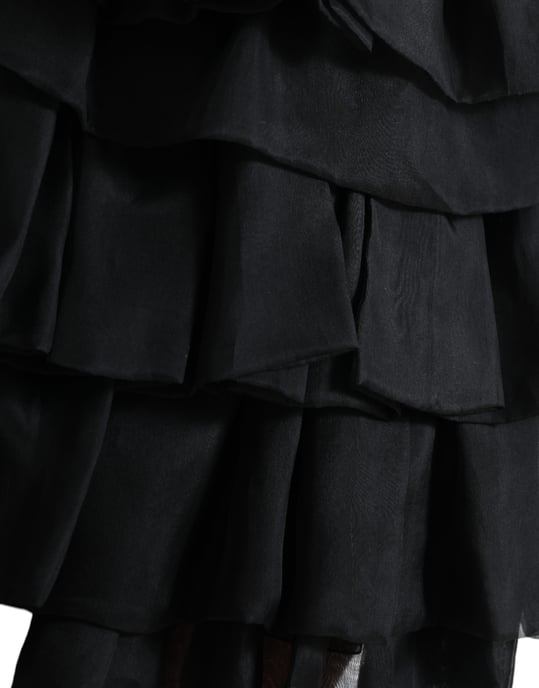 Falda Mini de Capas con Volantes de Seda - Image 3