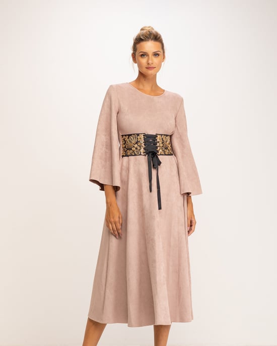 Vestido con cinturón bordado - Image 2