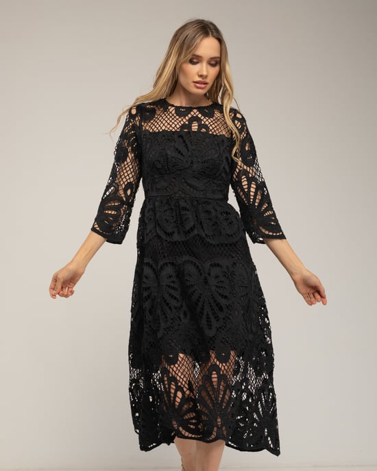 Vestido midi en encaje guipure - Image 2