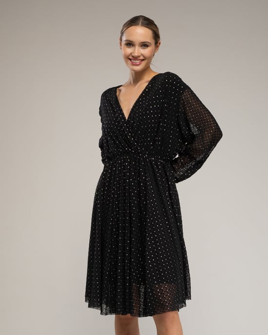 Vestido con textura y detalles a cuadros - Image 2
