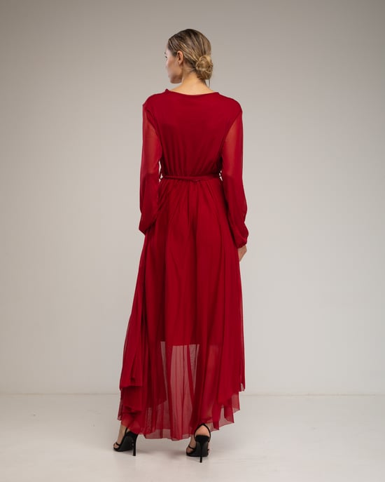 Vestido largo de tul con capas - Image 3