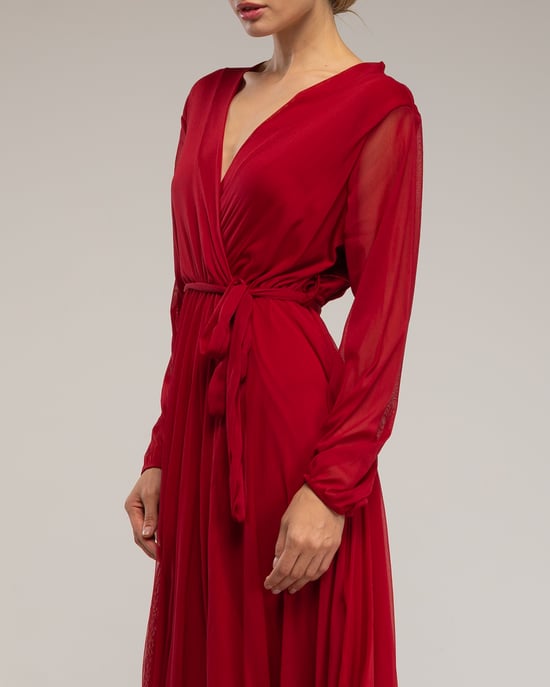 Vestido largo de tul con capas - Image 4
