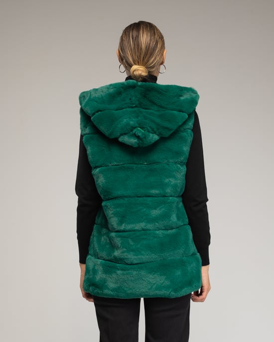 Chaleco de cuero con capucha - Image 2