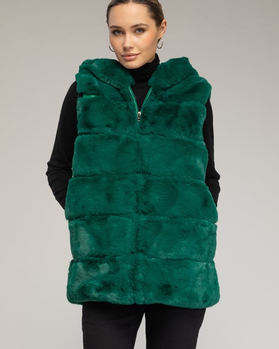 Chaleco de cuero con capucha - Image 3