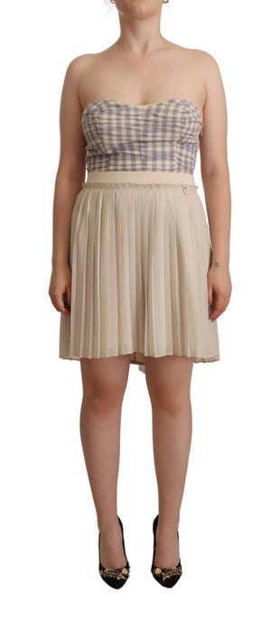Vestido Aline Plisado Beige - Image 1