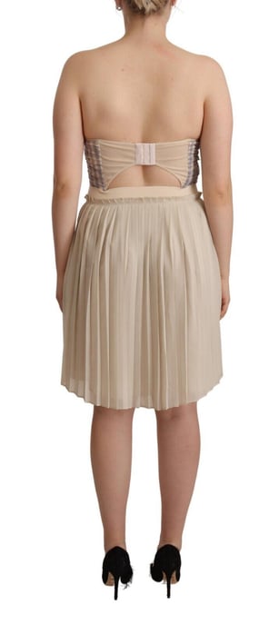Vestido Aline Plisado Beige - Image 3
