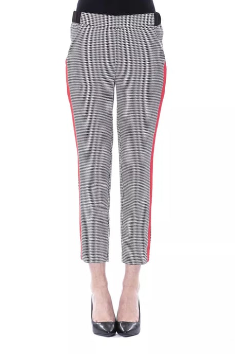 Pantalones Cortos de Houndstooth con Raya Roja en los Laterales - Image 1