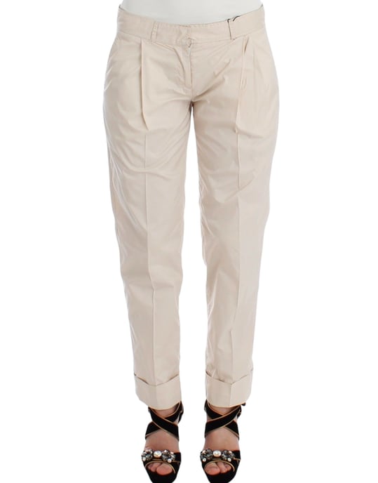 Pantalones Beiges Con Pliegues y Puños - Image 1