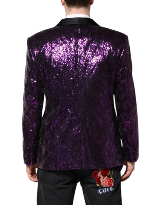 Blazer de lentejuelas con cuello chal - Image 4