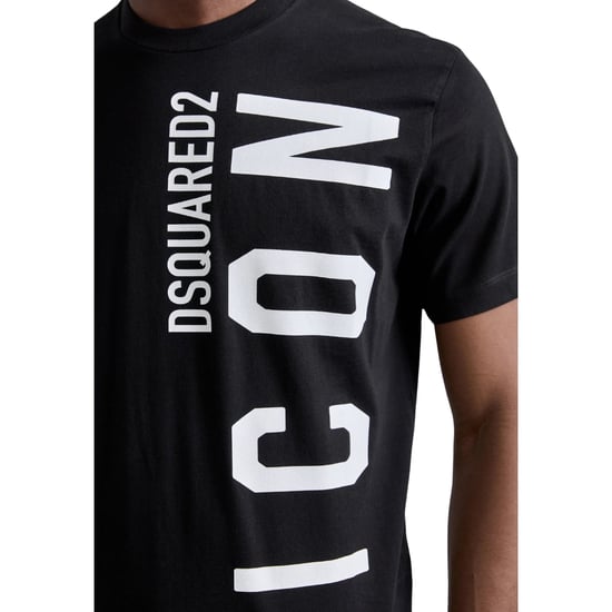 Camiseta Negra Dsquared2 Con Logotipo Blanco E Icono Grande - Image 4