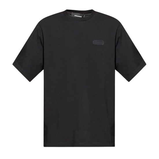 Camiseta Negra Holgada Con Logotipo Monocromático De Dsquared2 - Image 1