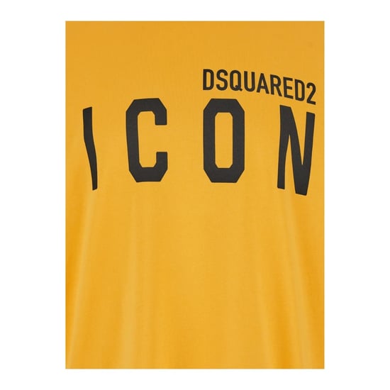 Camiseta Amarilla Girasol De Dsquared2 Con Logotipo Negro E Icono Grande - Image 3
