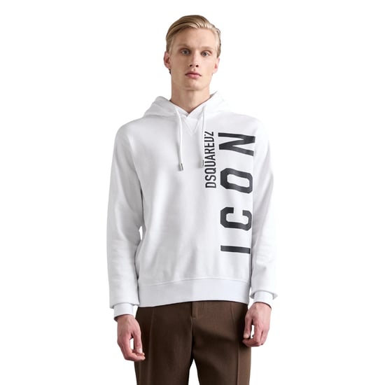 Sudadera Con Capucha Blanca Dsquared2 Con Logotipo Icónico Negro Grande - Image 2