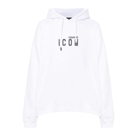 Sudadera Con Capucha Blanca Dsquared2 Con Logotipo Icónico Negro - Image 1