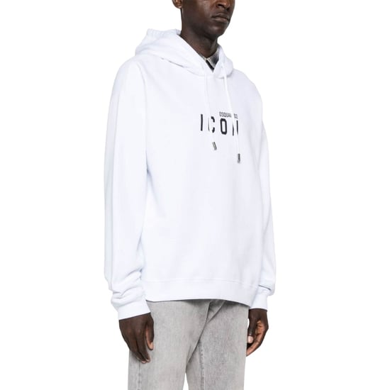 Sudadera Con Capucha Blanca Dsquared2 Con Logotipo Icónico Negro - Image 2