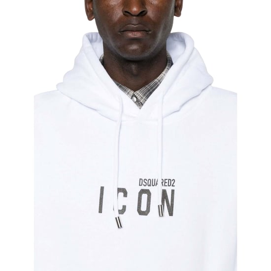 Sudadera Con Capucha Blanca Dsquared2 Con Logotipo Icónico Negro - Image 4