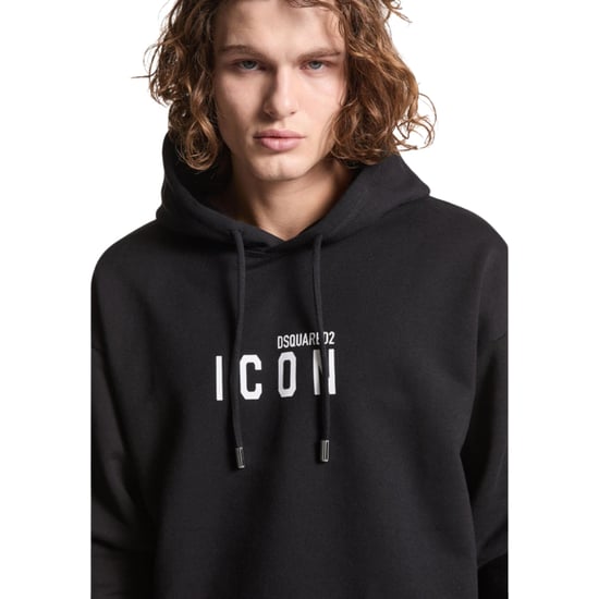 Sudadera Con Capucha Negra Relajada De Dsquared2 Con Logotipo Icónico Blanco - Image 6