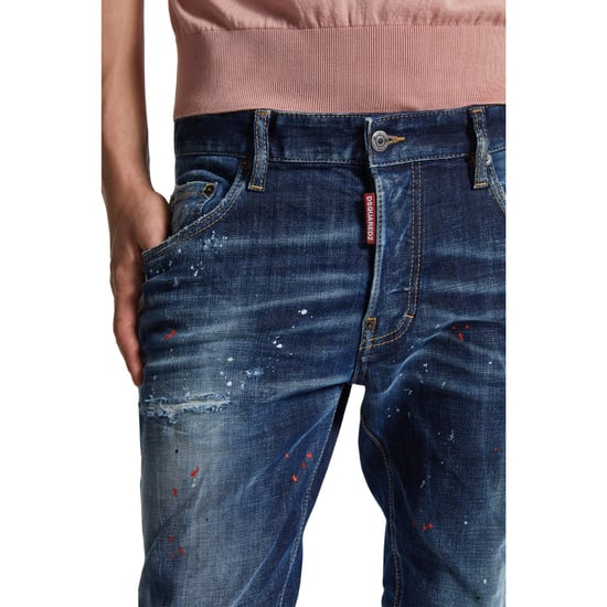 Vaqueros Skater Azul Marino De Lavado Fácil Mediano De Dsquared2 - Image 6