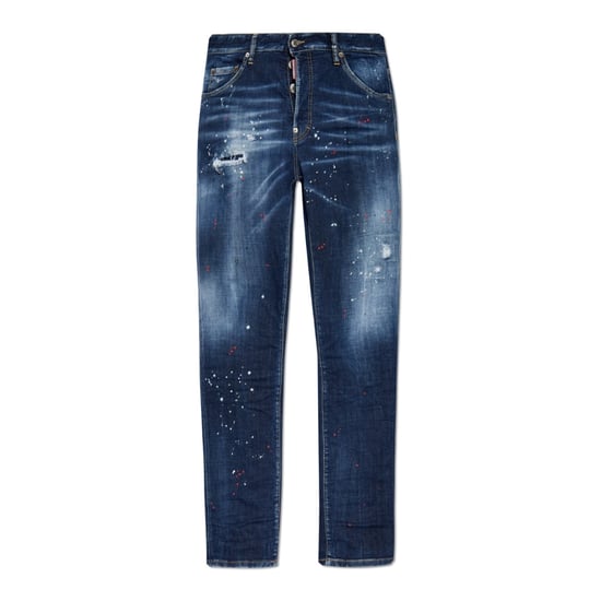 Vaqueros Cool Guy Azul Marino De Dsquared2 Con Diseño De Salpicaduras De Pintura - Image 1
