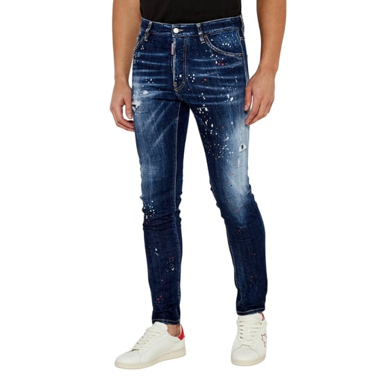 Vaqueros Cool Guy Azul Marino De Dsquared2 Con Diseño De Salpicaduras De Pintura - Image 2