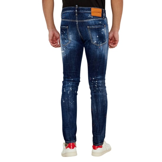 Vaqueros Cool Guy Azul Marino De Dsquared2 Con Diseño De Salpicaduras De Pintura - Image 3