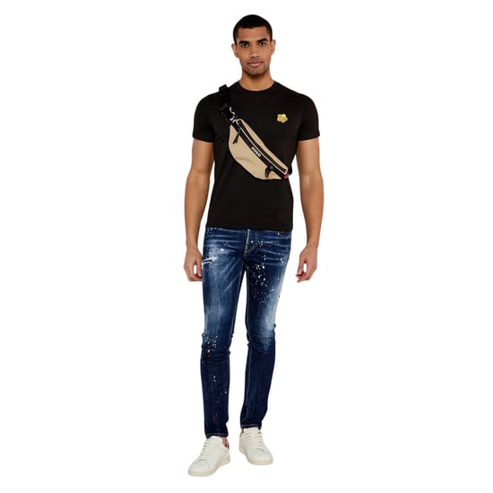 Vaqueros Cool Guy Azul Marino De Dsquared2 Con Diseño De Salpicaduras De Pintura - Image 4