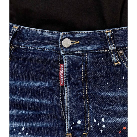 Vaqueros Cool Guy Azul Marino De Dsquared2 Con Diseño De Salpicaduras De Pintura - Image 5