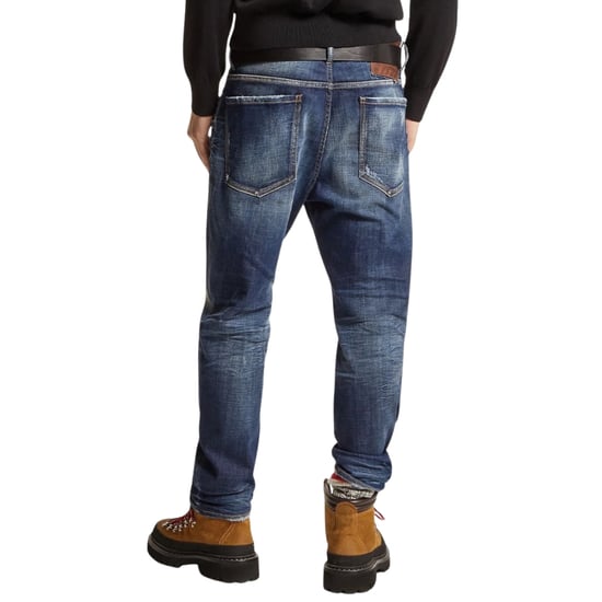 Vaqueros Dsquared2 Bro Con Lavado Desértico En Azul Marino Oscuro - Image 4