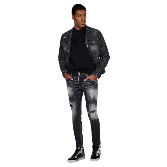 Vaqueros Skater Con Lavado Jet Set En Negro De Dsquared2 - Image 6