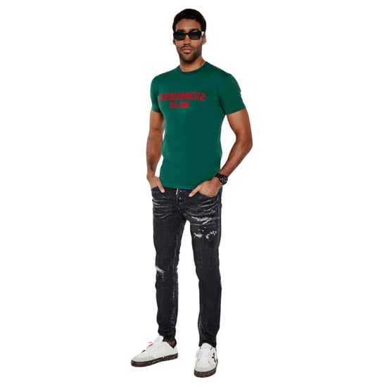 Camiseta Verde De Corte Cool Con El Logotipo De Dsquared2 Milano - Image 6